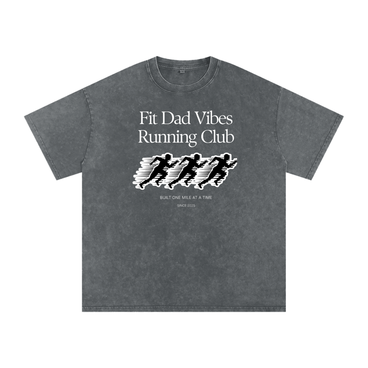 Fit Dad Vibes Running Club Oversized Snow Washed T-Shirt