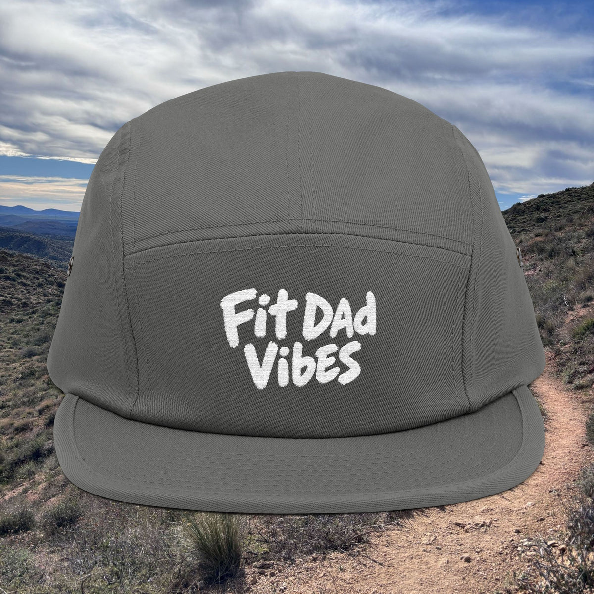 Fit Dad Vibes Embroidered 5-Panel Cap