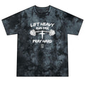 Lift Heavy, Run Far, Pray Hard Tie-Dye Tee