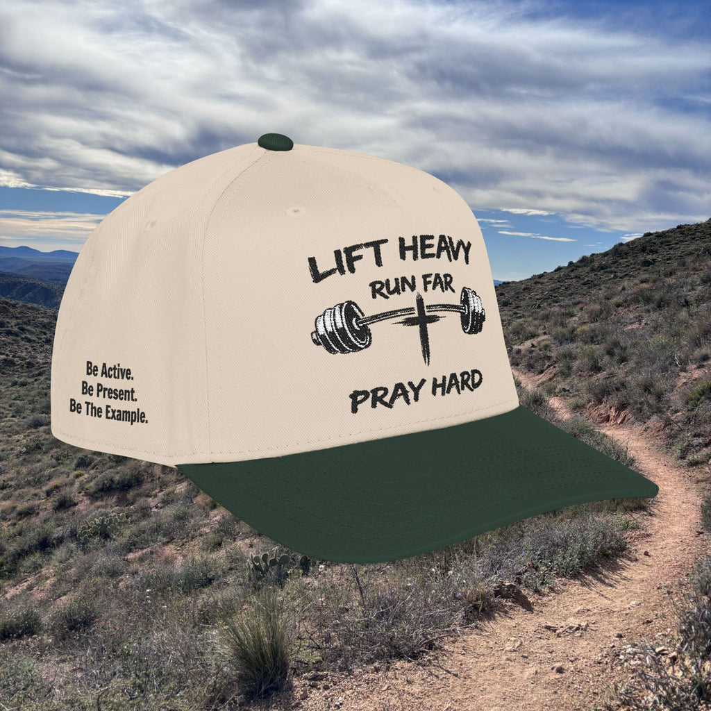 Lift Heavy, Run Far, Pray Hard Two-Tone Cap