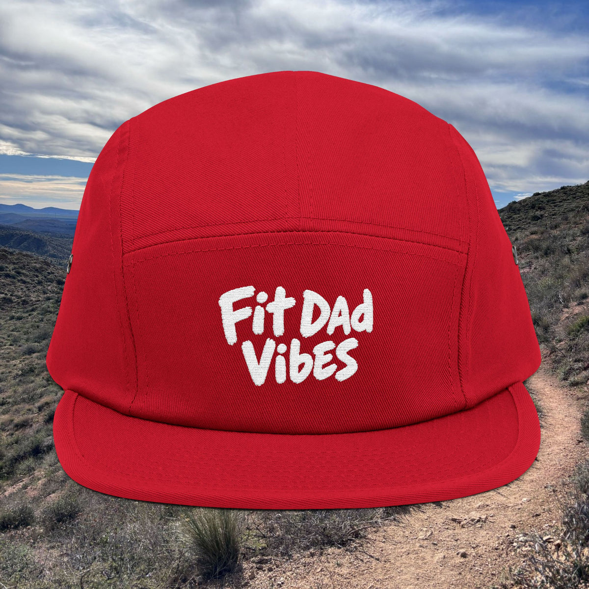 Fit Dad Vibes Embroidered 5-Panel Cap