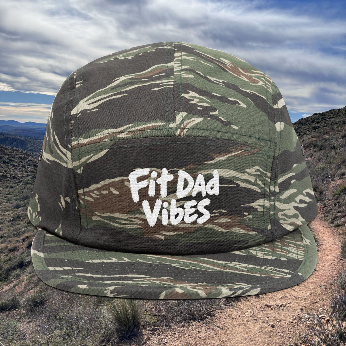 Fit Dad Vibes Embroidered 5-Panel Cap