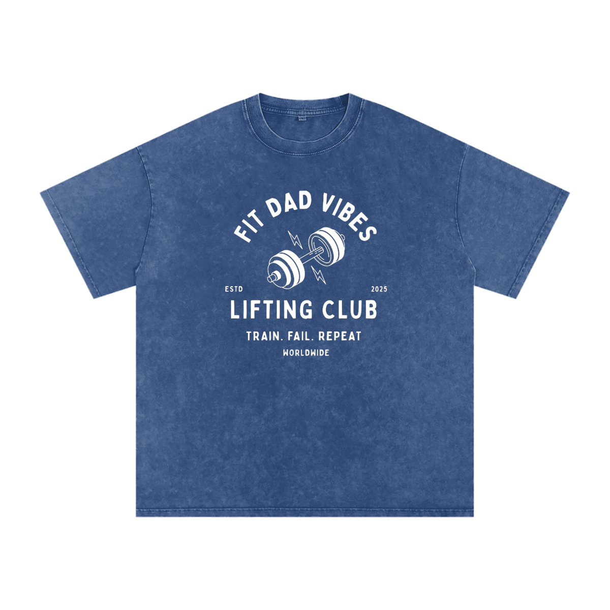 Fit Dad Vibes Lifting Club Oversized Snow Washed T-Shirt