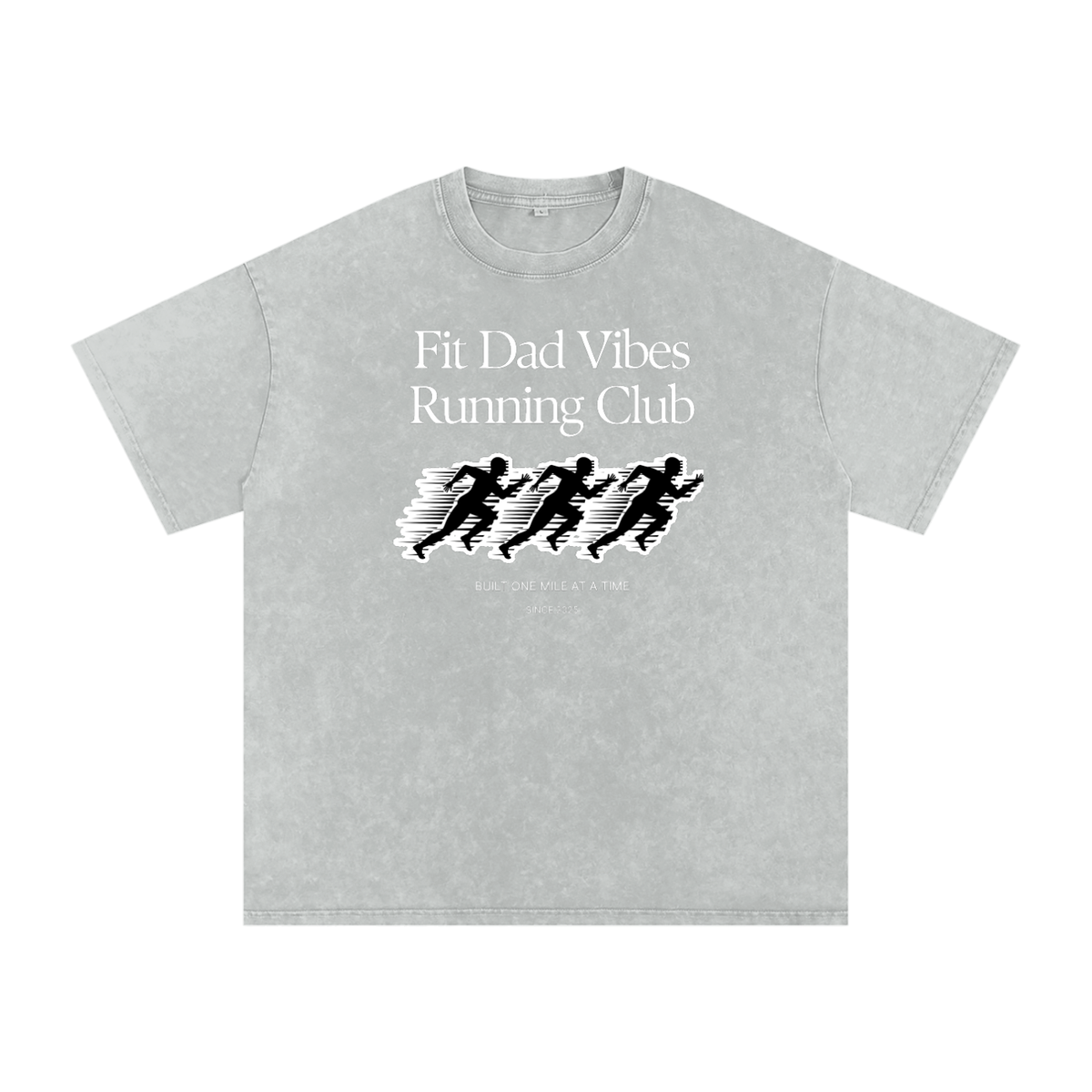 Fit Dad Vibes Running Club Oversized Snow Washed T-Shirt