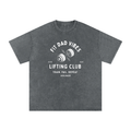 Fit Dad Vibes Lifting Club Oversized Snow Washed T-Shirt