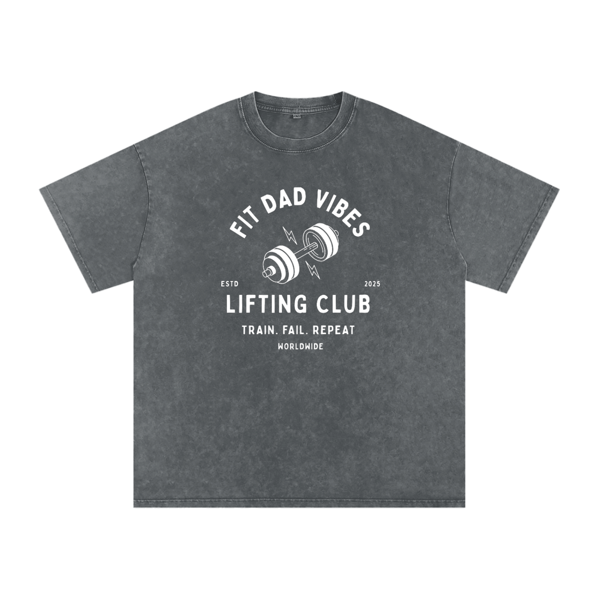 Fit Dad Vibes Lifting Club Oversized Snow Washed T-Shirt