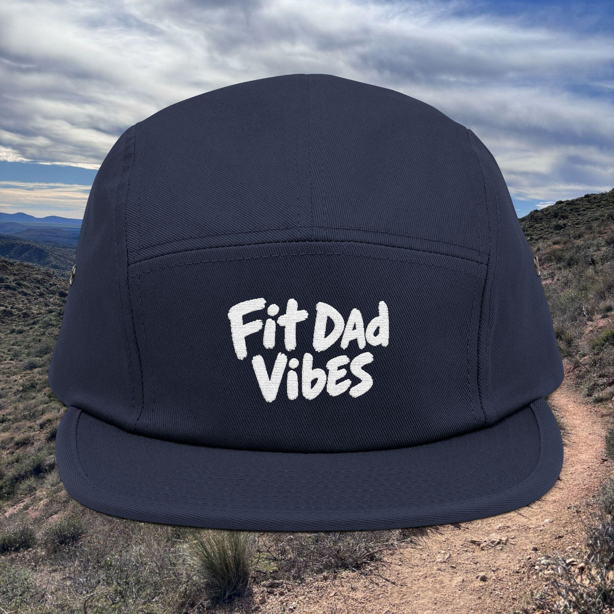 Fit Dad Vibes Embroidered 5-Panel Cap
