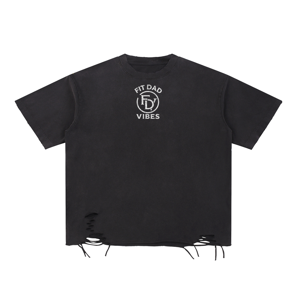 Lift Heavy, Run Far, Pray Hard Snow Washed Raw-Hem T-Shirt