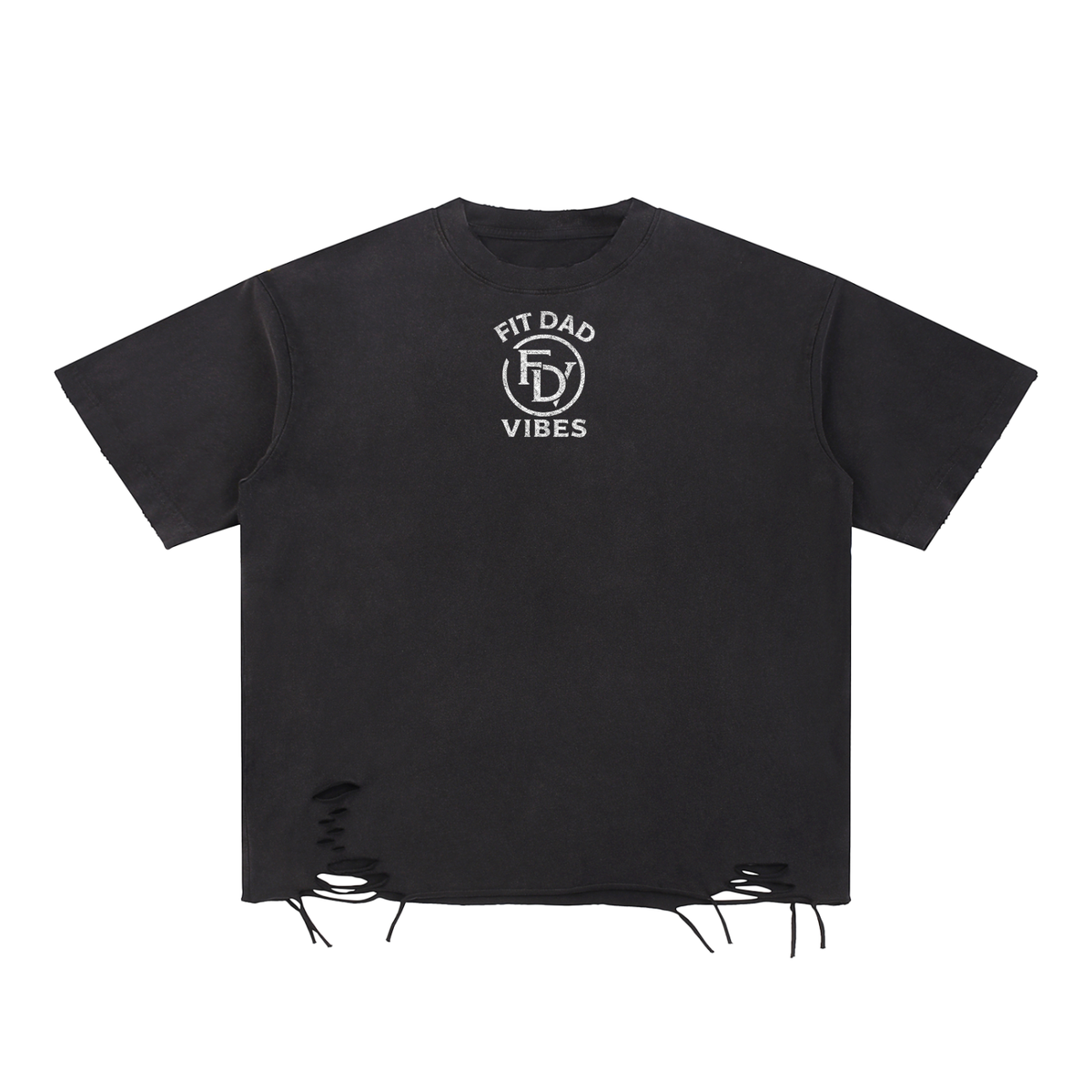 Lift Heavy, Run Far, Pray Hard Snow Washed Raw-Hem T-Shirt