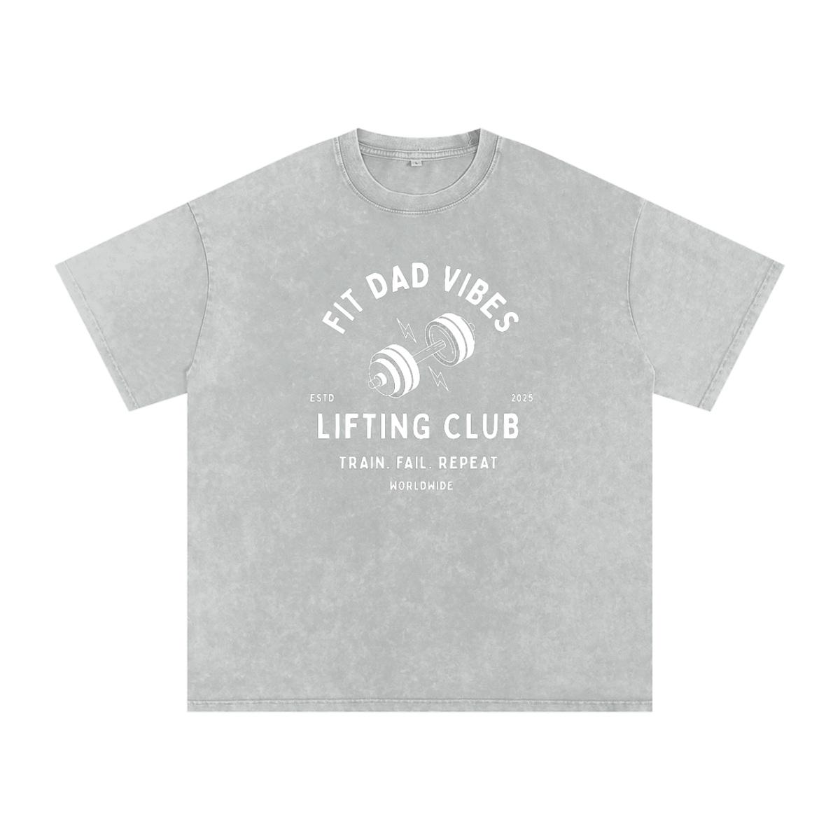 Fit Dad Vibes Lifting Club Oversized Snow Washed T-Shirt