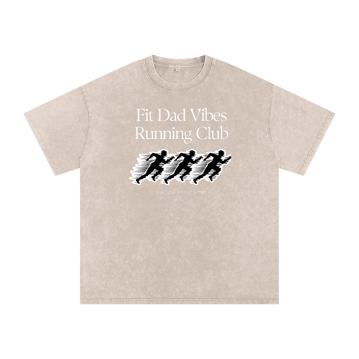 Fit Dad Vibes Running Club Oversized Snow Washed T-Shirt