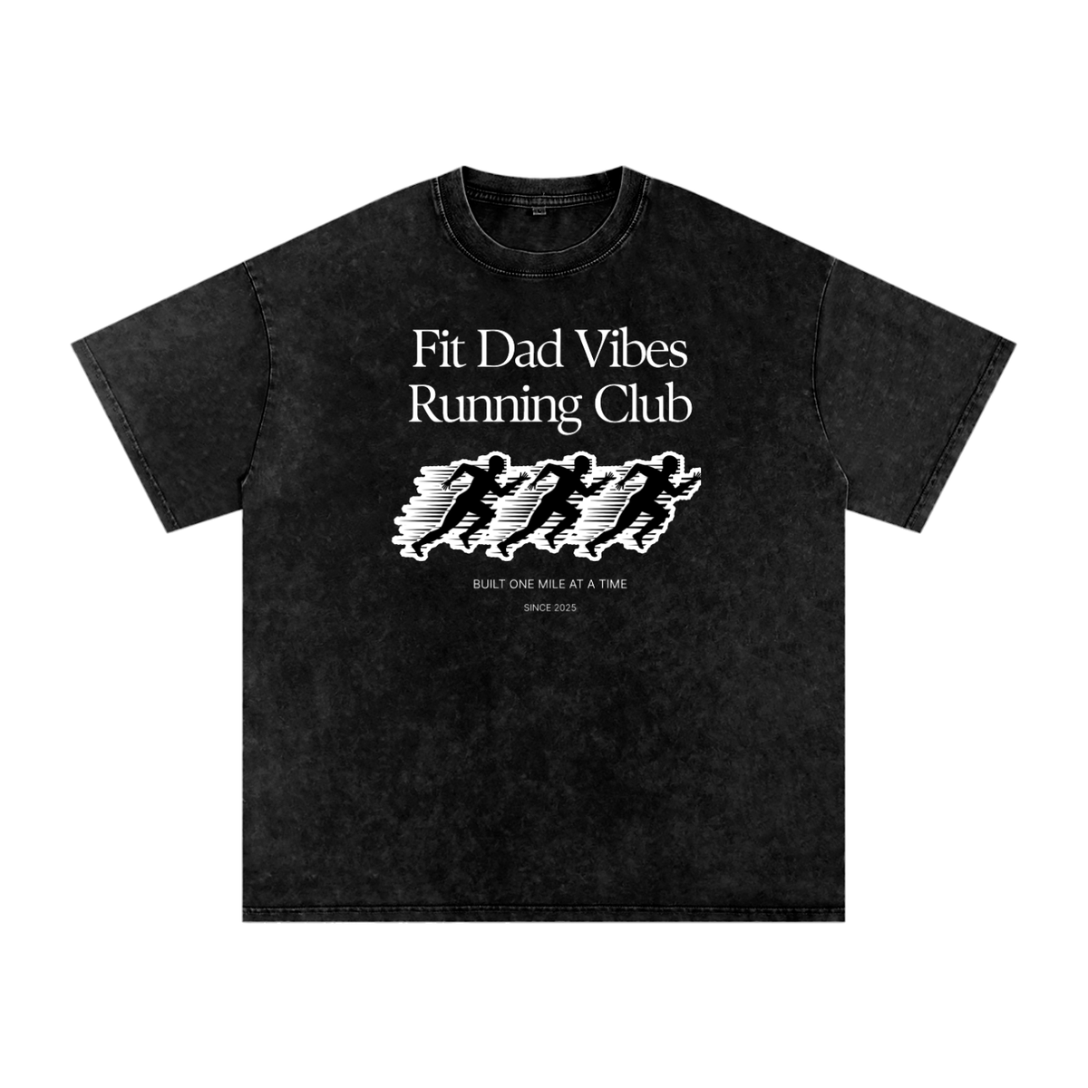 Fit Dad Vibes Running Club Oversized Snow Washed T-Shirt